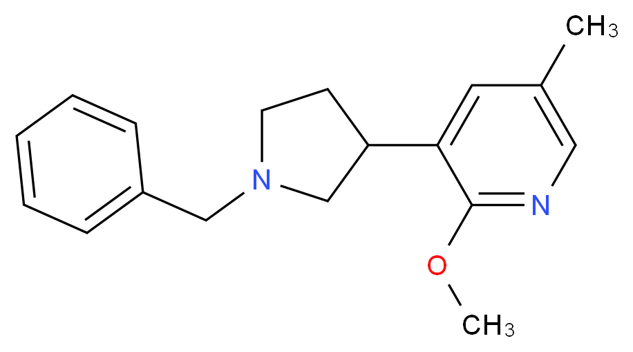 3-(1-Benzylpyrrolidin-3-yl)-2-methoxy-5-methylpyridine_分子结构_CAS_)