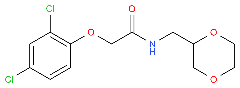 2-(2,4-dichlorophenoxy)-N-(1,4-dioxan-2-ylmethyl)acetamide_分子结构_CAS_)
