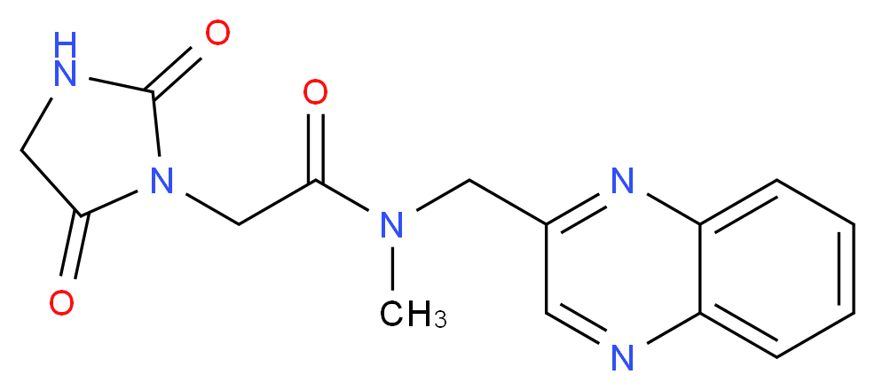 2-(2,5-dioxo-1-imidazolidinyl)-N-methyl-N-(2-quinoxalinylmethyl)acetamide_分子结构_CAS_)