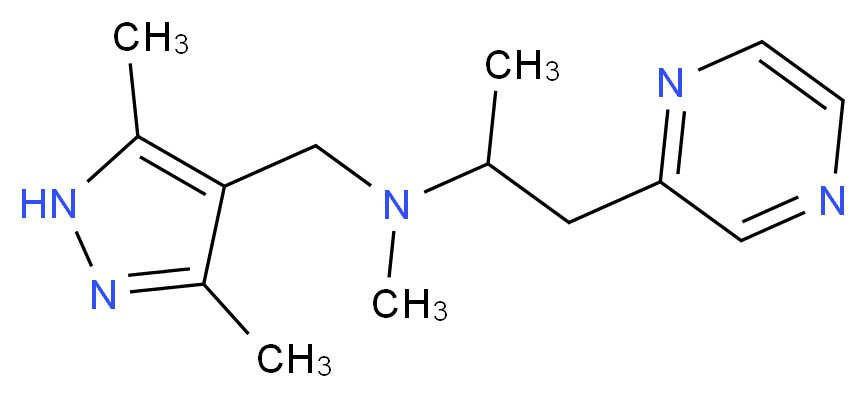 N-[(3,5-dimethyl-1H-pyrazol-4-yl)methyl]-N-methyl-1-pyrazin-2-ylpropan-2-amine_分子结构_CAS_)