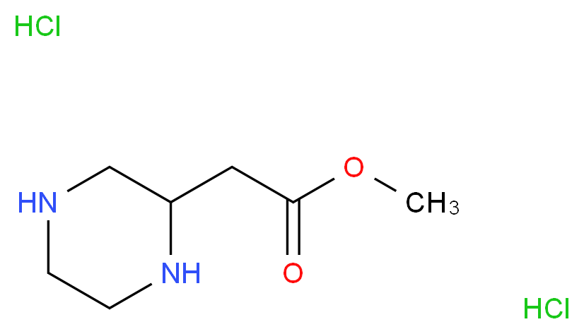 Methyl (piperazin-2-yl)acetate dihydrochloride_分子结构_CAS_394709-83-2)