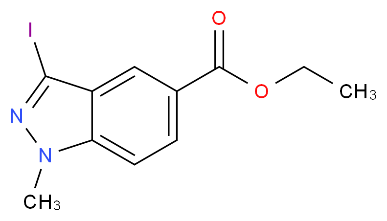 Ethyl 3-iodo-1-methyl-1H-indazole-5-carboxylate_分子结构_CAS_)