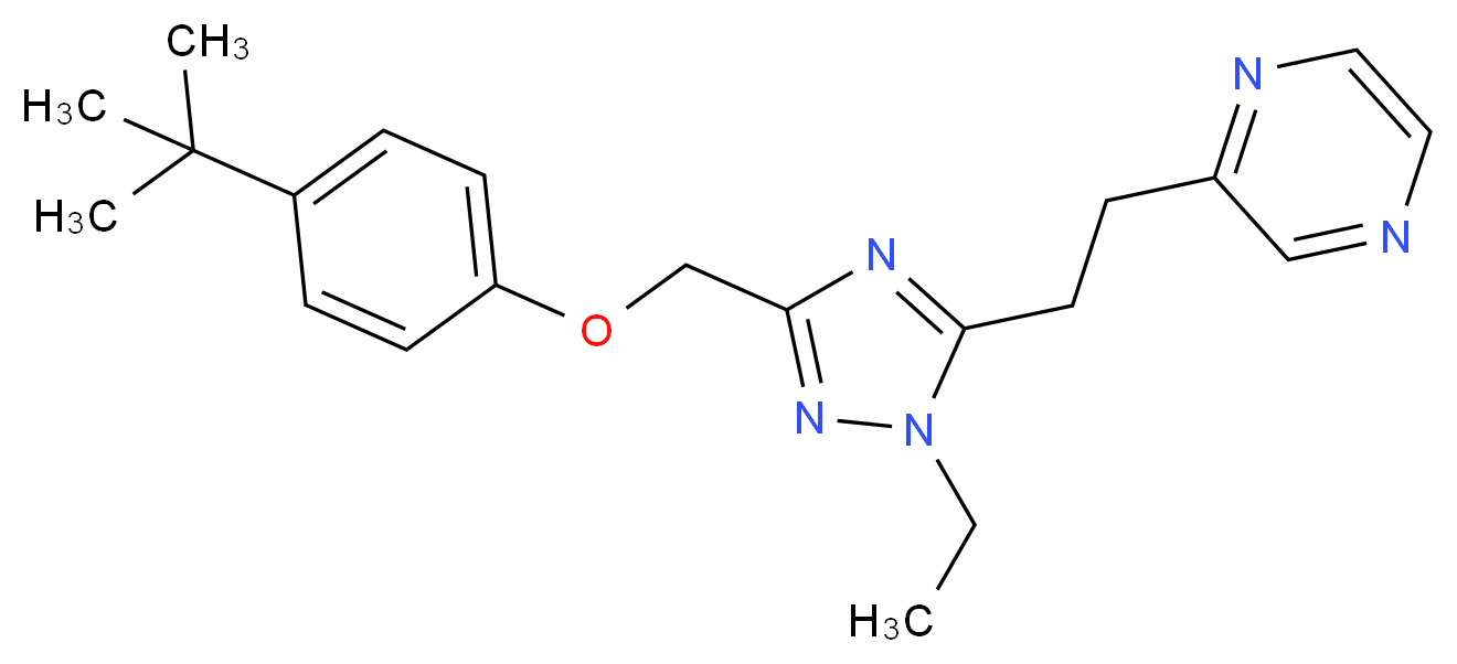 2-(2-{3-[(4-tert-butylphenoxy)methyl]-1-ethyl-1H-1,2,4-triazol-5-yl}ethyl)pyrazine_分子结构_CAS_)