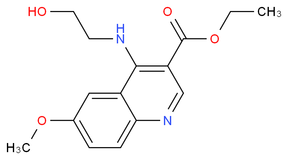 ethyl 4-[(2-hydroxyethyl)amino]-6-methoxyquinoline-3-carboxylate_分子结构_CAS_370841-36-4