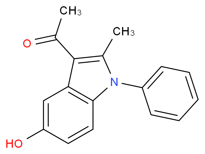 1-(5-hydroxy-2-methyl-1-phenyl-1H-indol-3-yl)ethan-1-one_分子结构_CAS_5102-18-1