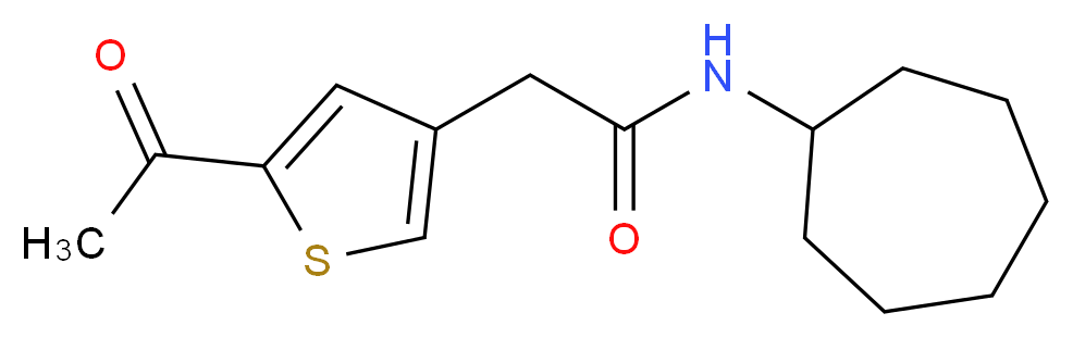 2-(5-acetyl-3-thienyl)-N-cycloheptylacetamide_分子结构_CAS_)