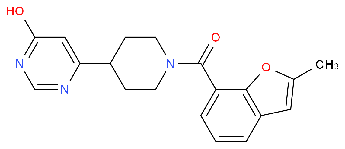 6-{1-[(2-methyl-1-benzofuran-7-yl)carbonyl]piperidin-4-yl}pyrimidin-4-ol_分子结构_CAS_)
