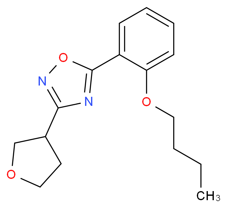 5-(2-butoxyphenyl)-3-(tetrahydrofuran-3-yl)-1,2,4-oxadiazole_分子结构_CAS_)