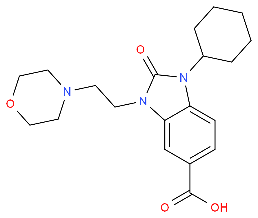 1-cyclohexyl-3-(2-morpholin-4-ylethyl)-2-oxo-2,3-dihydro-1H-benzimidazole-5-carboxylic acid_分子结构_CAS_)