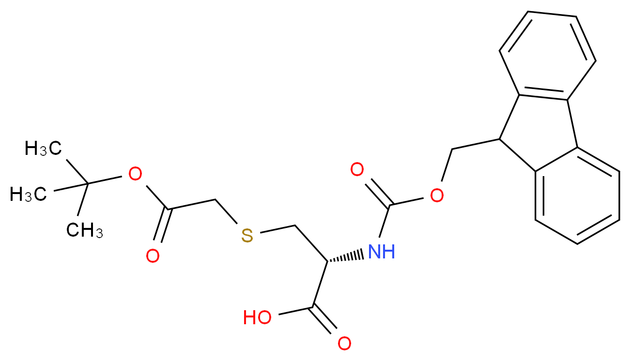 (2R)-3-{[2-(tert-butoxy)-2-oxoethyl]sulfanyl}-2-{[(9H-fluoren-9-ylmethoxy)carbonyl]amino}propanoic acid_分子结构_CAS_269730-62-3