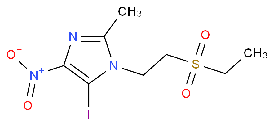 1-[2-(ethanesulfonyl)ethyl]-5-iodo-2-methyl-4-nitro-1H-imidazole_分子结构_CAS_154475-33-9