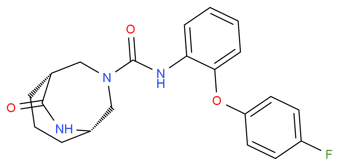 (1S*,5R*)-N-[2-(4-fluorophenoxy)phenyl]-10-oxo-3,9-diazabicyclo[3.3.2]decane-3-carboxamide_分子结构_CAS_)