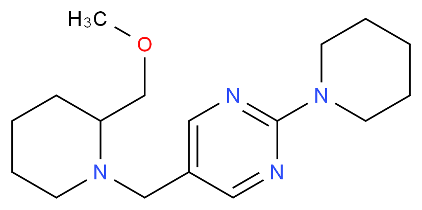 5-{[2-(methoxymethyl)piperidin-1-yl]methyl}-2-piperidin-1-ylpyrimidine_分子结构_CAS_)
