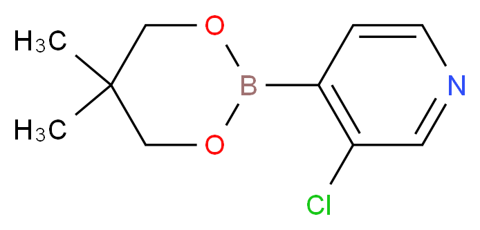 3-Chloro-4-(5,5-dimethyl-1,3,2-dioxaborinan-2-yl)pyridine_分子结构_CAS_)