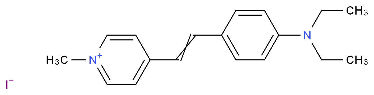 4-(4-二乙氨基苯乙烯基)-1-甲基碘化吡啶_分子结构_CAS_105802-46-8)