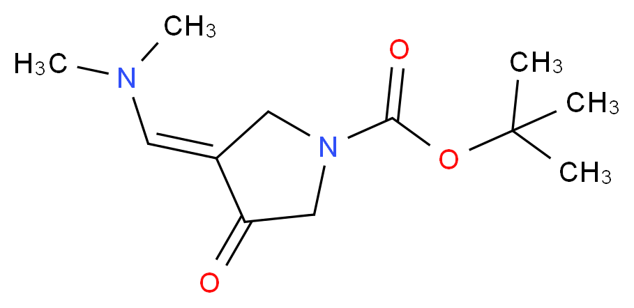 (E)-tert-butyl 3-((dimethylamino)methylene)-4-oxopyrrolidine-1-carboxylate_分子结构_CAS_157327-42-9(ZEmixture))