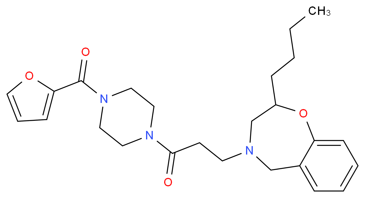 2-butyl-4-{3-[4-(2-furoyl)-1-piperazinyl]-3-oxopropyl}-2,3,4,5-tetrahydro-1,4-benzoxazepine_分子结构_CAS_)