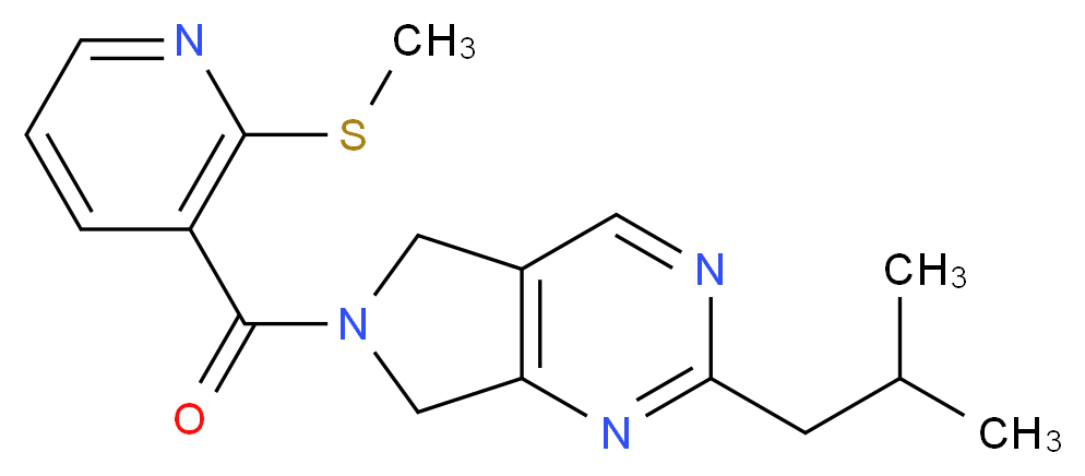 2-isobutyl-6-{[2-(methylthio)pyridin-3-yl]carbonyl}-6,7-dihydro-5H-pyrrolo[3,4-d]pyrimidine_分子结构_CAS_)
