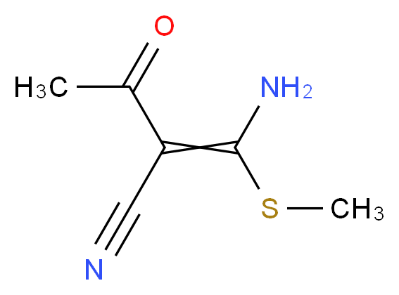 2-[amino(methylsulfanyl)methylidene]-3-oxobutanenitrile_分子结构_CAS_58955-39-8