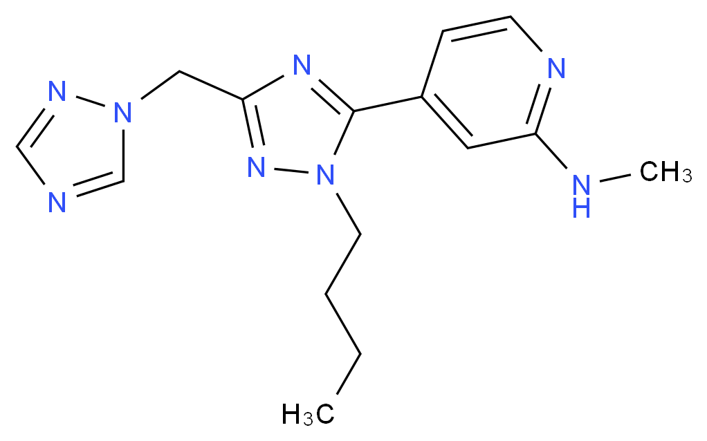4-[1-butyl-3-(1H-1,2,4-triazol-1-ylmethyl)-1H-1,2,4-triazol-5-yl]-N-methylpyridin-2-amine_分子结构_CAS_)