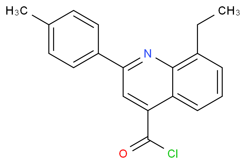 8-ethyl-2-(4-methylphenyl)quinoline-4-carbonyl chloride_分子结构_CAS_1160261-22-2