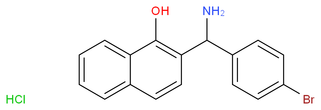 2-[AMINO-(4-BROMO-PHENYL)-METHYL]-NAPHTHALEN-1-OL HYDROCHLORIDE_分子结构_CAS_736173-16-3)