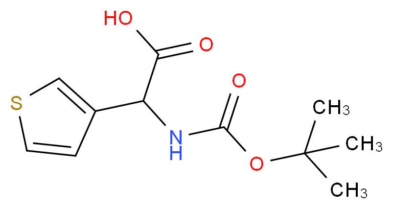 2-{[(tert-butoxy)carbonyl]amino}-2-(thiophen-3-yl)acetic acid_分子结构_CAS_40512-57-0