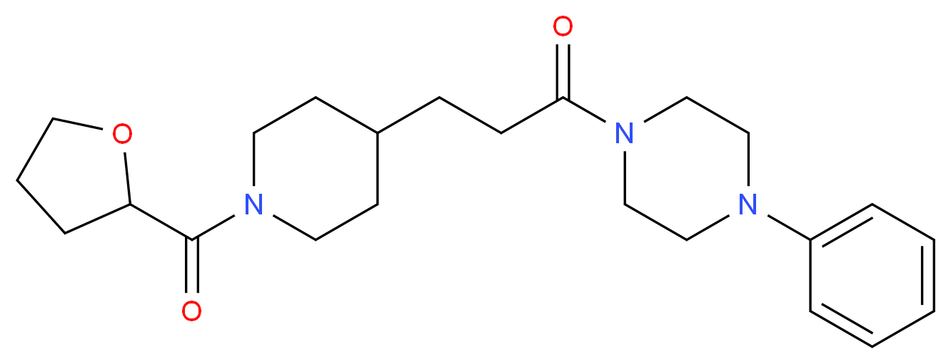 1-phenyl-4-{3-[1-(tetrahydro-2-furanylcarbonyl)-4-piperidinyl]propanoyl}piperazine_分子结构_CAS_)