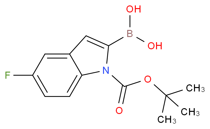 1-Boc-5-Fluoro-1H-indole-2-boronic acid_分子结构_CAS_352359-23-0)