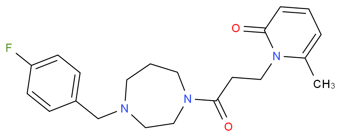 1-{3-[4-(4-fluorobenzyl)-1,4-diazepan-1-yl]-3-oxopropyl}-6-methyl-2(1H)-pyridinone_分子结构_CAS_)