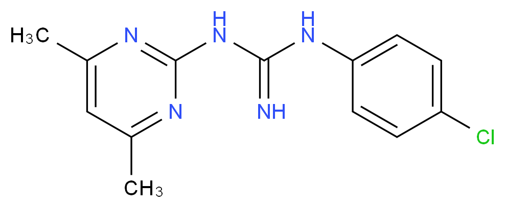 3-(4-chlorophenyl)-1-(4,6-dimethylpyrimidin-2-yl)guanidine_分子结构_CAS_16018-51-2