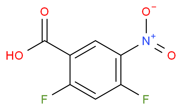 2,4-二氟-5-硝基苯甲酸_分子结构_CAS_153775-33-8)