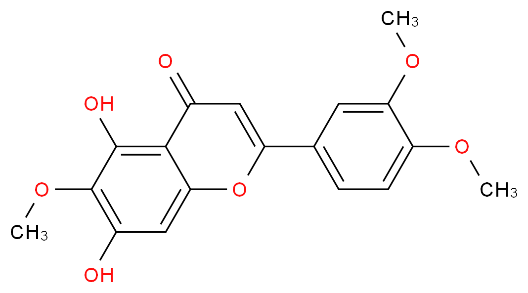 2-(3,4-dimethoxyphenyl)-5,7-dihydroxy-6-methoxy-4H-chromen-4-one_分子结构_CAS_22368-21-4