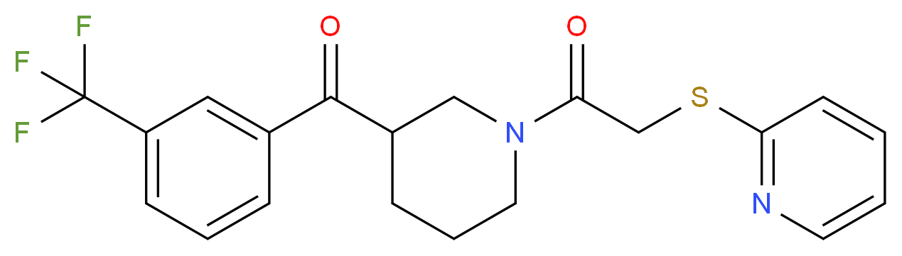 {1-[(2-pyridinylthio)acetyl]-3-piperidinyl}[3-(trifluoromethyl)phenyl]methanone_分子结构_CAS_)