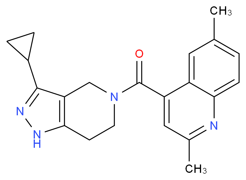 4-[(3-cyclopropyl-1,4,6,7-tetrahydro-5H-pyrazolo[4,3-c]pyridin-5-yl)carbonyl]-2,6-dimethylquinoline_分子结构_CAS_)