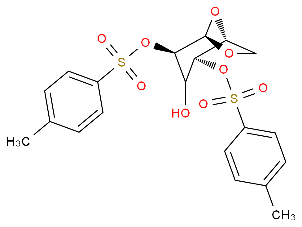 (1R,2S,4R,5R)-3-hydroxy-2-[(4-methylbenzenesulfonyl)oxy]-6,8-dioxabicyclo[3.2.1]octan-4-yl 4-methylbenzene-1-sulfonate_分子结构_CAS_20204-80-2