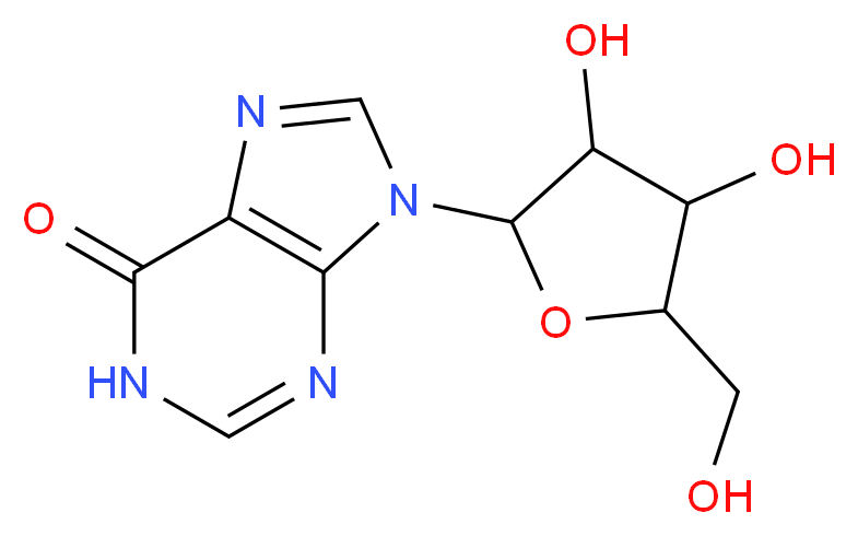 9-[3,4-dihydroxy-5-(hydroxymethyl)oxolan-2-yl]-6,9-dihydro-1H-purin-6-one_分子结构_CAS_58-63-9