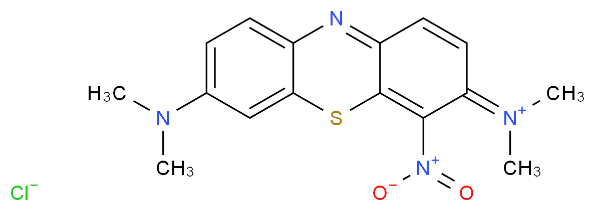 7-(dimethylamino)-N,N-dimethyl-4-nitro-3H-phenothiazin-3-iminium chloride_分子结构_CAS_2679-01-8