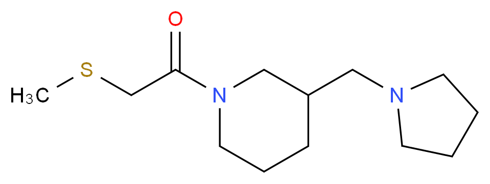 1-[(methylthio)acetyl]-3-(1-pyrrolidinylmethyl)piperidine_分子结构_CAS_)