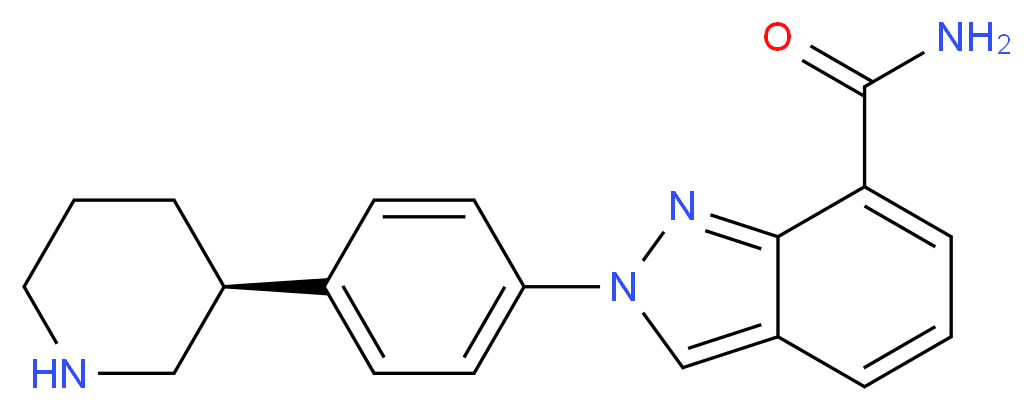 2-{4-[(3S)-piperidin-3-yl]phenyl}-2H-indazole-7-carboxamide_分子结构_CAS_1038915-60-4