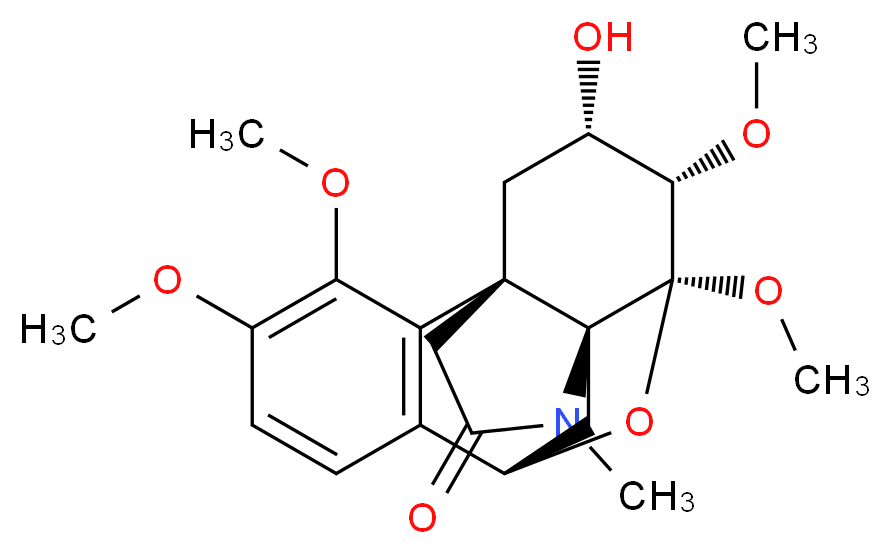 (1R,8S,10S,11S,12S,13S)-13-hydroxy-3,4,11,12-tetramethoxy-17-methyl-18-oxa-17-azapentacyclo[8.4.3.1<sup>8</sup>,<sup>1</sup><sup>1</sup>.0<sup>1</sup>,<sup>1</sup><sup>0</sup>.0<sup>2</sup>,<sup>7</sup>]octadeca-2(7),3,5-trien-16-one_分子结构_CAS_51804-69-4