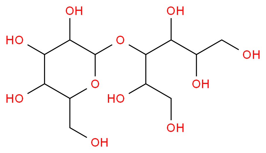 4-{[3,4,5-trihydroxy-6-(hydroxymethyl)oxan-2-yl]oxy}hexane-1,2,3,5,6-pentol_分子结构_CAS_585-88-6