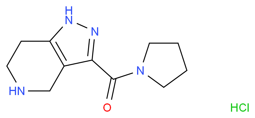 1-{1H,4H,5H,6H,7H-pyrazolo[4,3-c]pyridine-3-carbonyl}pyrrolidine hydrochloride_分子结构_CAS_1219976-21-2