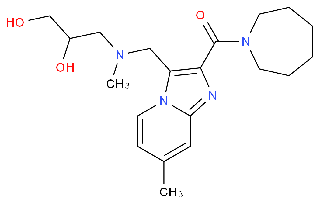 3-[{[2-(azepan-1-ylcarbonyl)-7-methylimidazo[1,2-a]pyridin-3-yl]methyl}(methyl)amino]propane-1,2-diol_分子结构_CAS_)