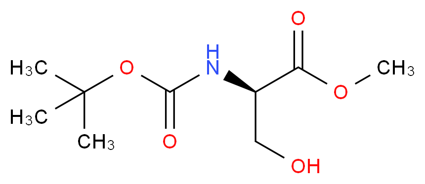 N-(叔丁氧基羰基)-D-丝氨酸甲酯_分子结构_CAS_95715-85-8)