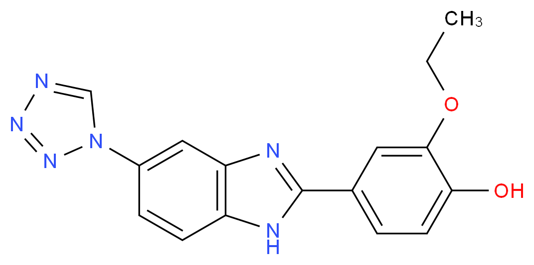 2-ethoxy-4-[5-(1H-tetrazol-1-yl)-1H-benzimidazol-2-yl]phenol_分子结构_CAS_)