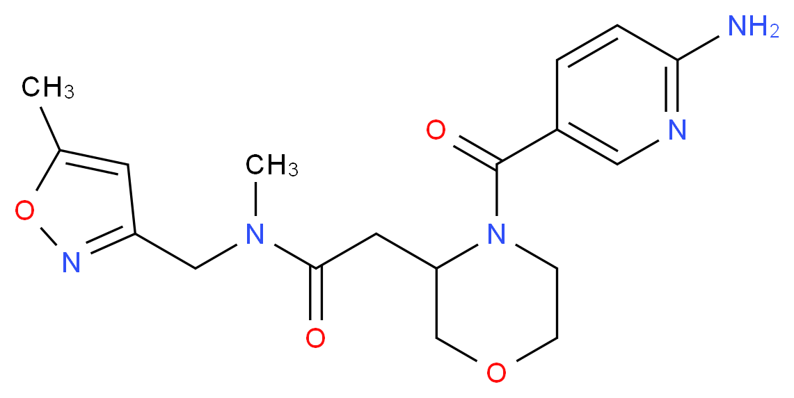 2-{4-[(6-amino-3-pyridinyl)carbonyl]-3-morpholinyl}-N-methyl-N-[(5-methyl-3-isoxazolyl)methyl]acetamide_分子结构_CAS_)