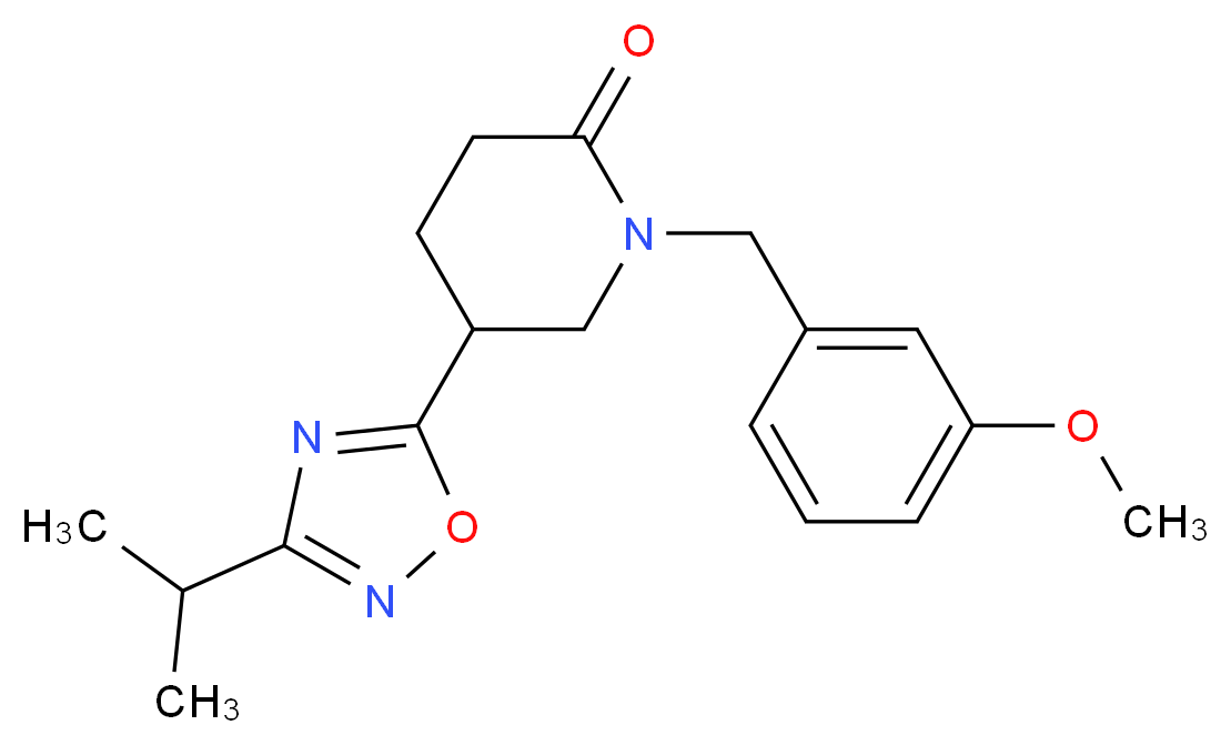 5-(3-isopropyl-1,2,4-oxadiazol-5-yl)-1-(3-methoxybenzyl)-2-piperidinone_分子结构_CAS_)