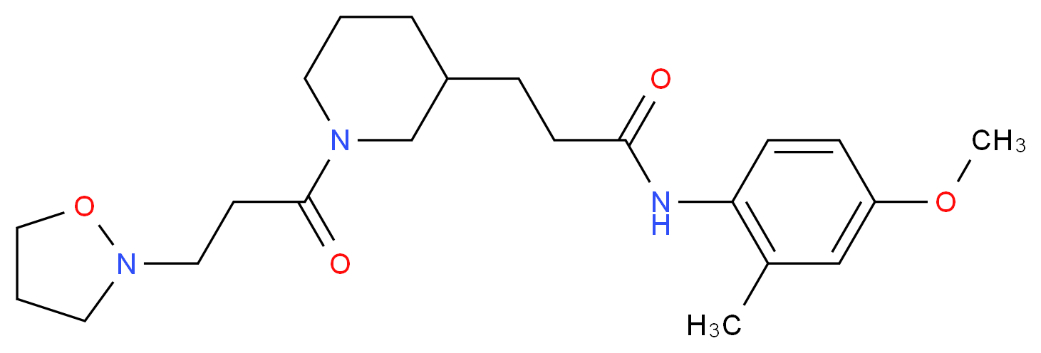 3-{1-[3-(2-isoxazolidinyl)propanoyl]-3-piperidinyl}-N-(4-methoxy-2-methylphenyl)propanamide_分子结构_CAS_)