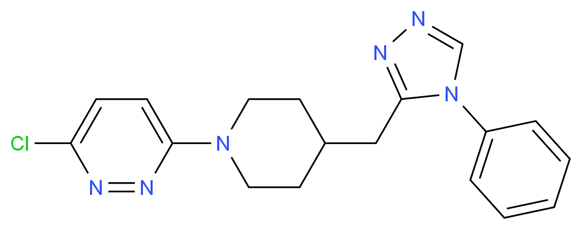 3-chloro-6-{4-[(4-phenyl-4H-1,2,4-triazol-3-yl)methyl]piperidin-1-yl}pyridazine_分子结构_CAS_)